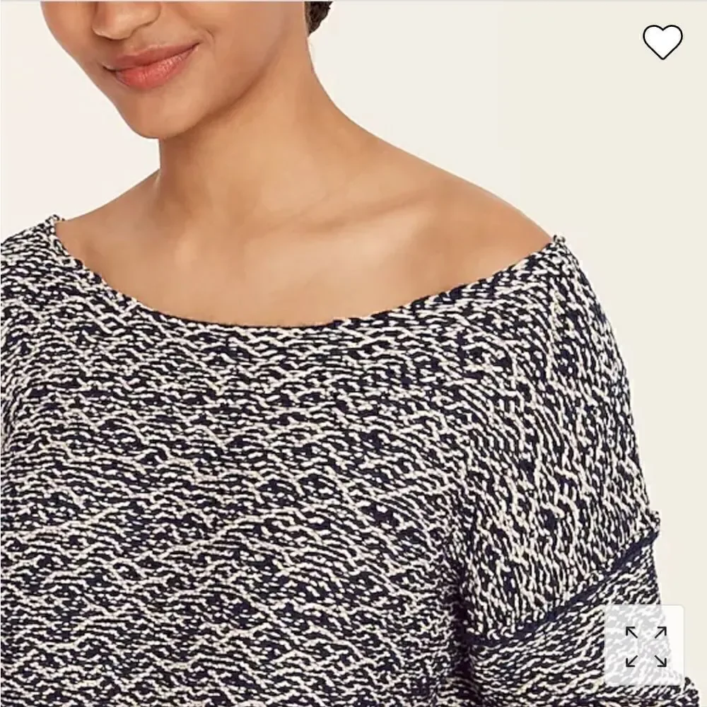 J CREW Sweater Tunic Boatneck Marled Cotton Blend